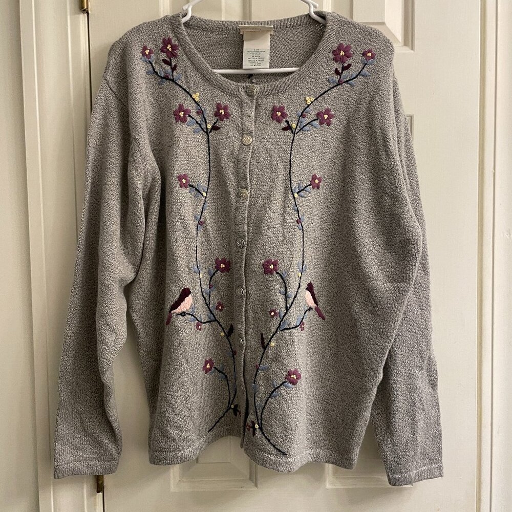 Vintage Northern Reflections Floral Sweater Cardigan Grandma Cottagecore